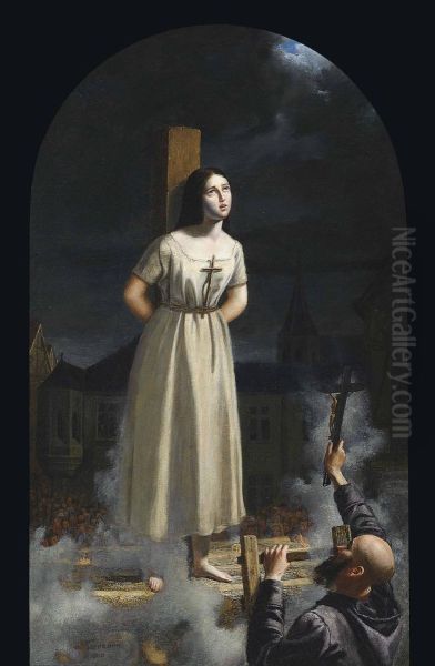 Joan Of Arc Oil Painting by Julius Cesar Marquis De Valdahon