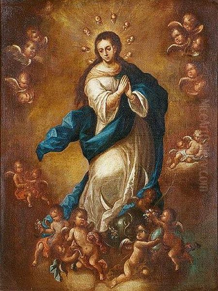 Inmaculada Concepcion Oil Painting by Lucas De Valdes