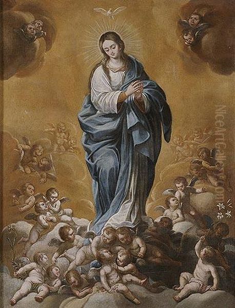 Inmaculada Concepcion Oil Painting by Lucas De Valdes