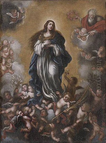 Inmaculada Concepcion Oil Painting by Lucas De Valdes