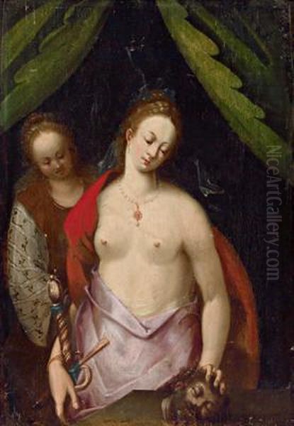 Giuditta Con La Testa Di Oloferne Oil Painting by Dirck de Quade Van Ravesteyn