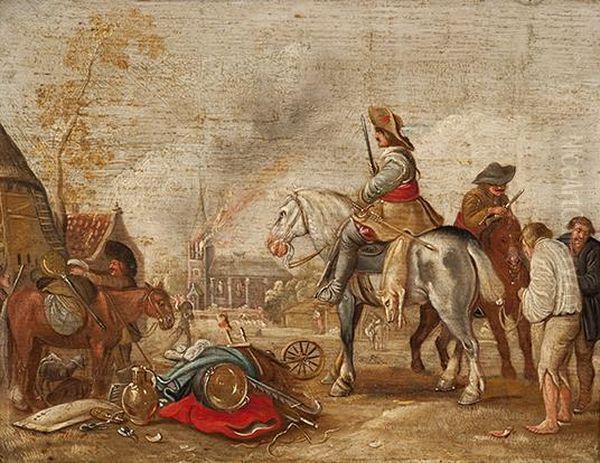 The Pillagers Oil Painting by Esaias Van De Velde