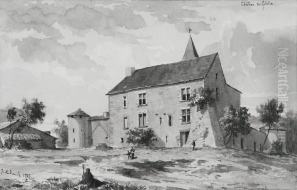 Le Chateau De Filolie Oil Painting by Jules De Verneilh-Puyraseau