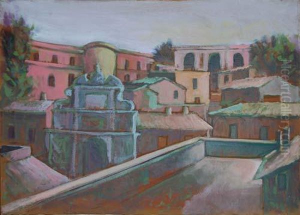 Scorcio Di Roma Oil Painting by Carlo De Veroli