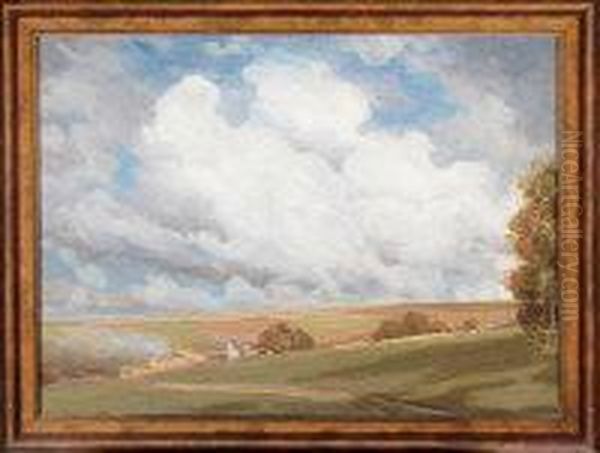 A Farm On The Wolds Oil Painting by Joseph Vickers De Ville