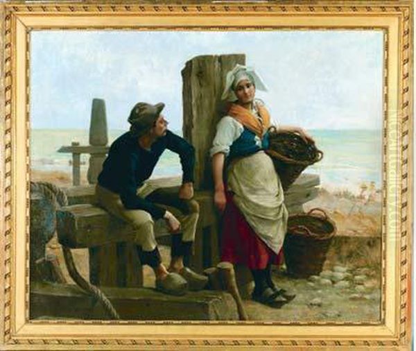 Apres La Peche, Le Rendez-vous Oil Painting by Maurice De Villeroy