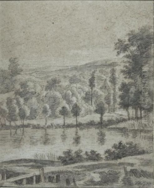 Paysage Fluvial Oil Painting by Simon De Vlieger