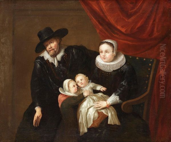 Artist's Family Oil Painting by Cornelis De Vos