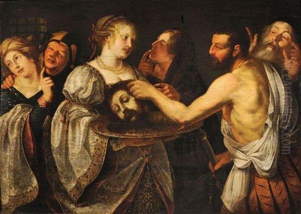 Salome Et Saint Jean Baptiste Oil Painting by Cornelis De Vos