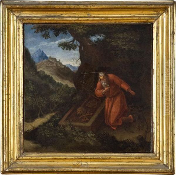 Paesaggio Con Santo Anacoreta In Penitenza Oil Painting by Daniel De Vos