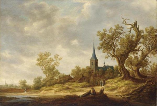 Leiden Oil Painting by Jan I De Vos