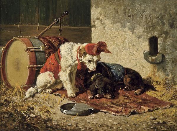 Repos Des Chiens Du Saltimbanque Oil Painting by Vincent de Vos