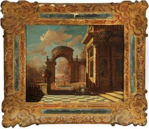 Architectural Scene In The Manner Of Vredeman Vries Oil Painting by Hans Vredeman de Vries