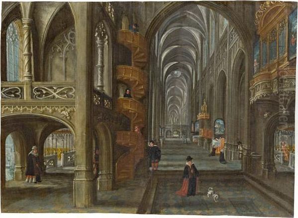 Kircheninterieur Mit Wendeltreppe Oil Painting by Paul Vredeman de Vries