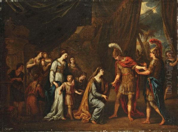 Alexandre Et La Famille De Darius Oil Painting by Arnould De Vuez