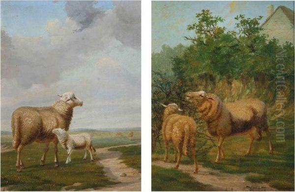 Schapen In Landschap Oil Painting by Arthur De Waerhert