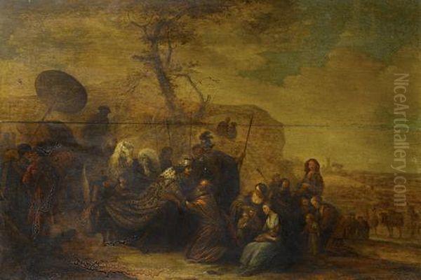 The Reconciliation Of Joseph And Jacob Oil Painting by Gerrit de Wet