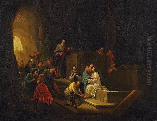 Auferweckung Des Lazarus Oil Painting by Jacob Jacobsz De Wet