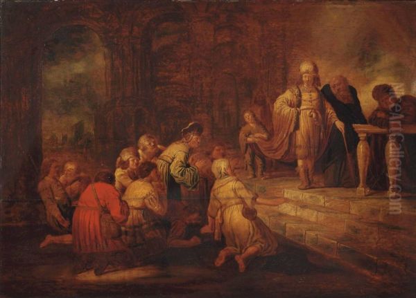 Joseph's Family In Egypt Oil Painting by Jacob Willemsz de Wet the Elder