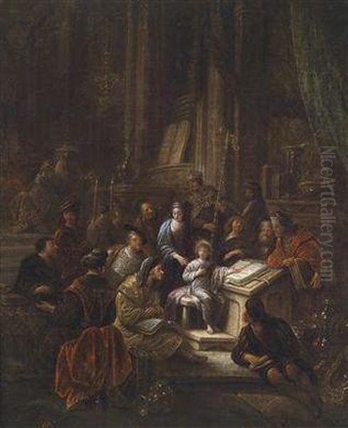 The Twelve-year-old Jesus In The Temple Oil Painting by Jacob Willemsz de Wet the Elder