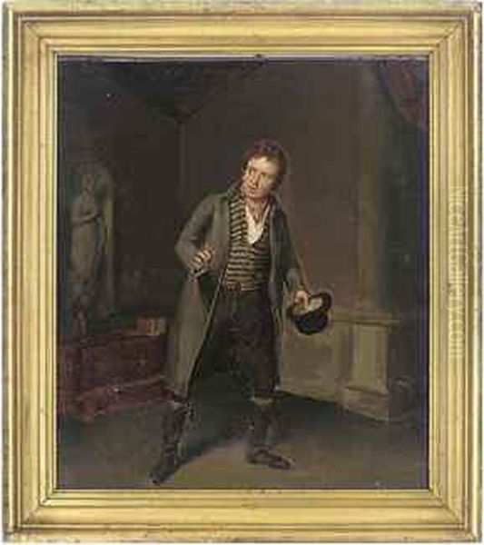 Portrait Of An Actor, Full-length, On Stage Oil Painting by Samuel de Wilde