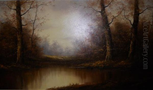 A Wooded Lanscape By A Lake Oil Painting by Emanuel de Witte