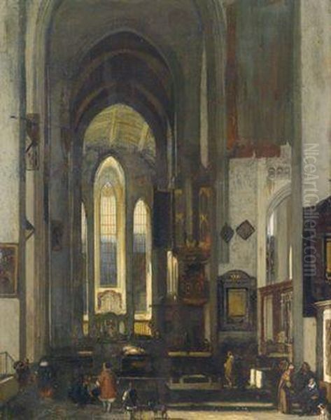 Umkreis Kircheninterieur Mit Figurenstaffage Oil Painting by Emanuel de Witte