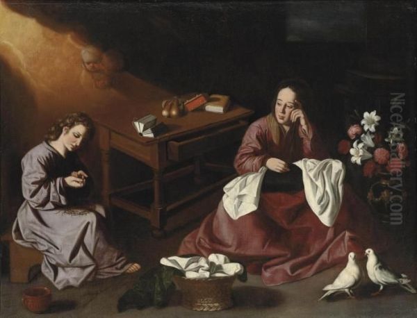 The Virgin And Christ Child In The House At Nazareth Oil Painting by Francisco De Zurbaran