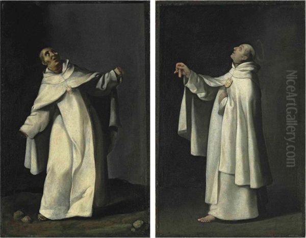 Friar Pedro De Beteta; And Friar Guillermo De Valencia Oil Painting by Francisco De Zurbaran