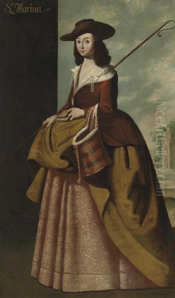 Saint Margaret Of Antioch Oil Painting by Francisco De Zurbaran