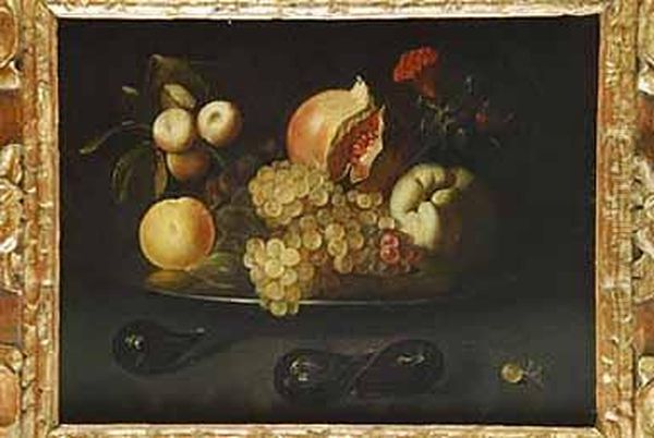 Bodegon: Una Rama De Albaricoques, Granada, Membrillo... Oil Painting by Juan de Zurbaran