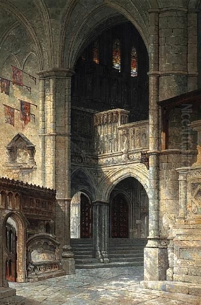 Entrance To Henry Vii Chapel, Westminister Abbey Oil Painting by Edwin, Edward Deakin