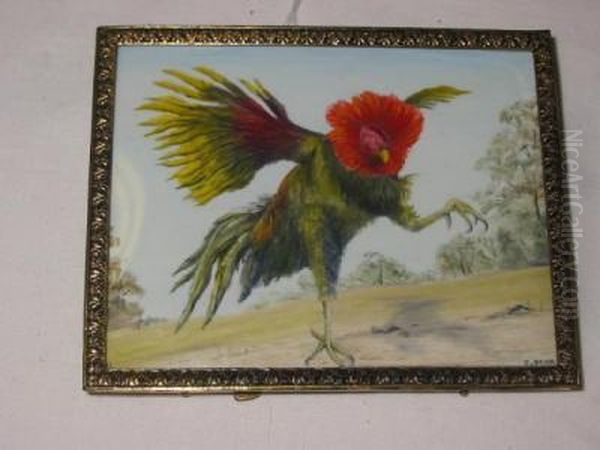 Strutting Cockerel Oil Painting by John Dean