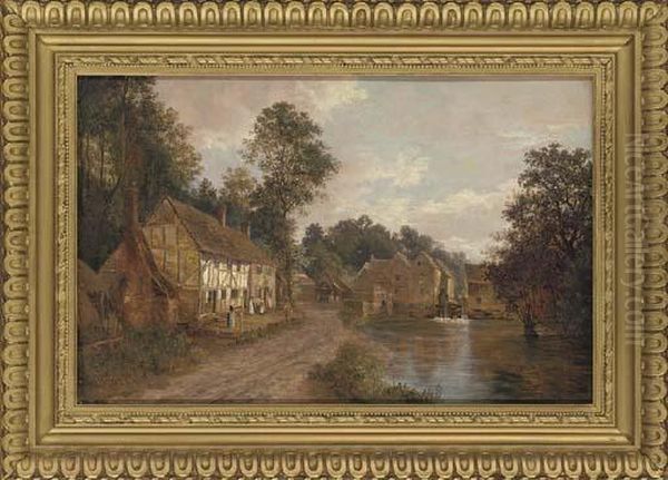 The Old Watermill On The Thames Oil Painting by Charles Deane