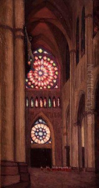 Cathedral Interior Oil Painting by Emmeline Deane