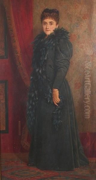 Portrait Of Miss Mabel Rimell Oil Painting by Edward Deanes