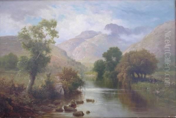 The Langdale Pikes,westmorland Oil Painting by Henry Golden Dearth