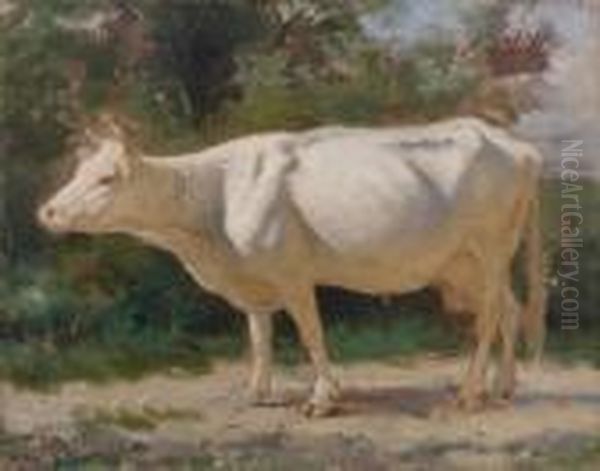 La Vache Oil Painting by Edouard Bernard Debat-Ponsan