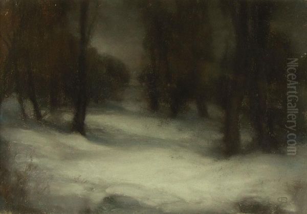 Winter Woods Oil Painting by Charles Ernest Debelle