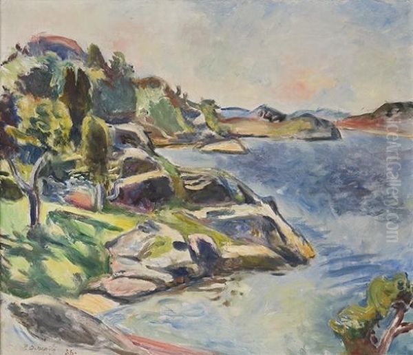 Coastal Landscape 1936 Oil Painting by Peder Deberitz