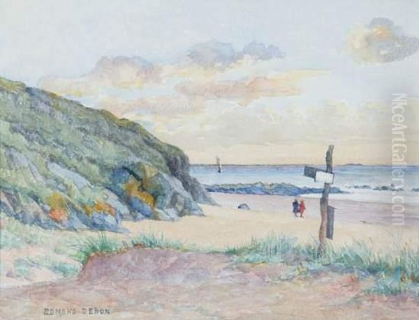 Carolles, La Plage Oil Painting by Edmond Debon