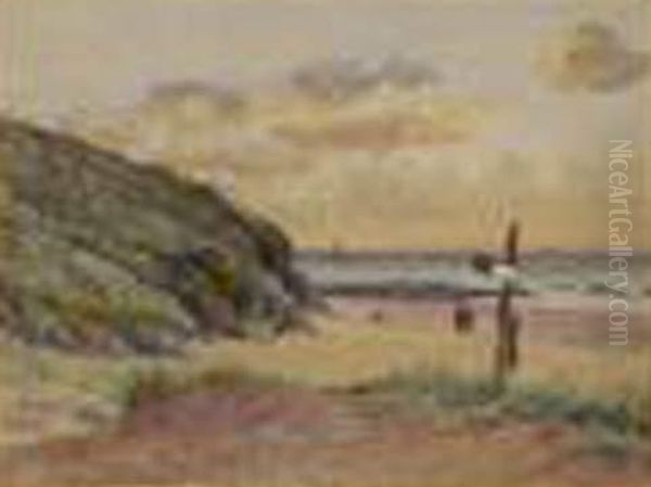  Promenade Sur La Plage A Maree Basse  Oil Painting by Edmond Debon