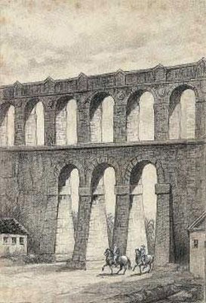 Aqueduto Do Rio De Janeiro Oil Painting by Jean-Baptiste Debret