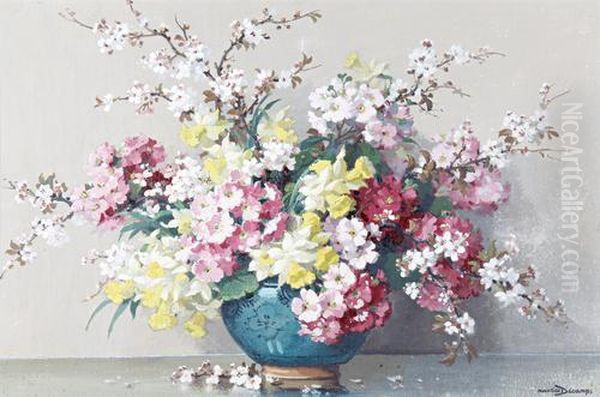 Still Life Of Spring Flowers by Maurice Decamps