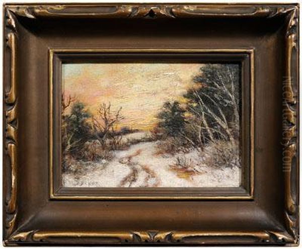 Winter Landscape Oil Painting by Robert Melvin Decker