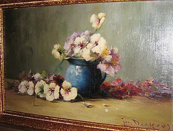 Nature Morte Aux Fleurs Oil Painting by Jan Deckers