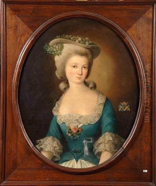 Portrait D'une Dame De Qualite Dans Le Gout Du Xviiieme Oil Painting by Pierre-Joseph Dedreux-Dorcy