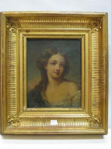 Portrait De Jeune Femme Oil Painting by Pierre-Joseph Dedreux-Dorcy