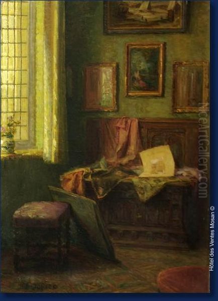 Interieur Au Banc Oil Painting by Alfred Defize