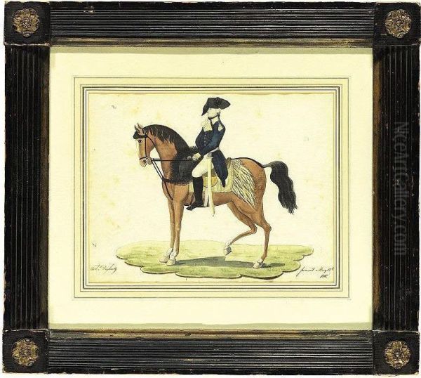 George Washington On Horseback Oil Painting by Felix Degherty